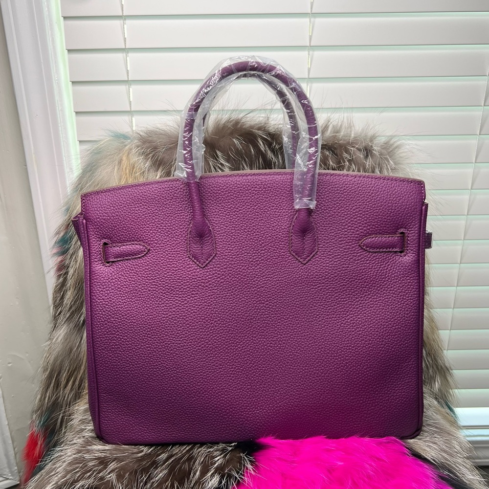 $SOLD$ Purple Genuine Leather Sloan Handbag 35cm with gold hardware. - Picture 8 of 9